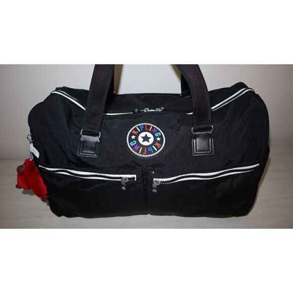 Kipling KI9025 Unisex L Black/White/Rainbow Itska N2 Weekender Duffle Bag $169+ - Picture 13 of 16